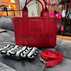 Marc Jacobs Red 'The Tote Bag' Leather Mini Tote